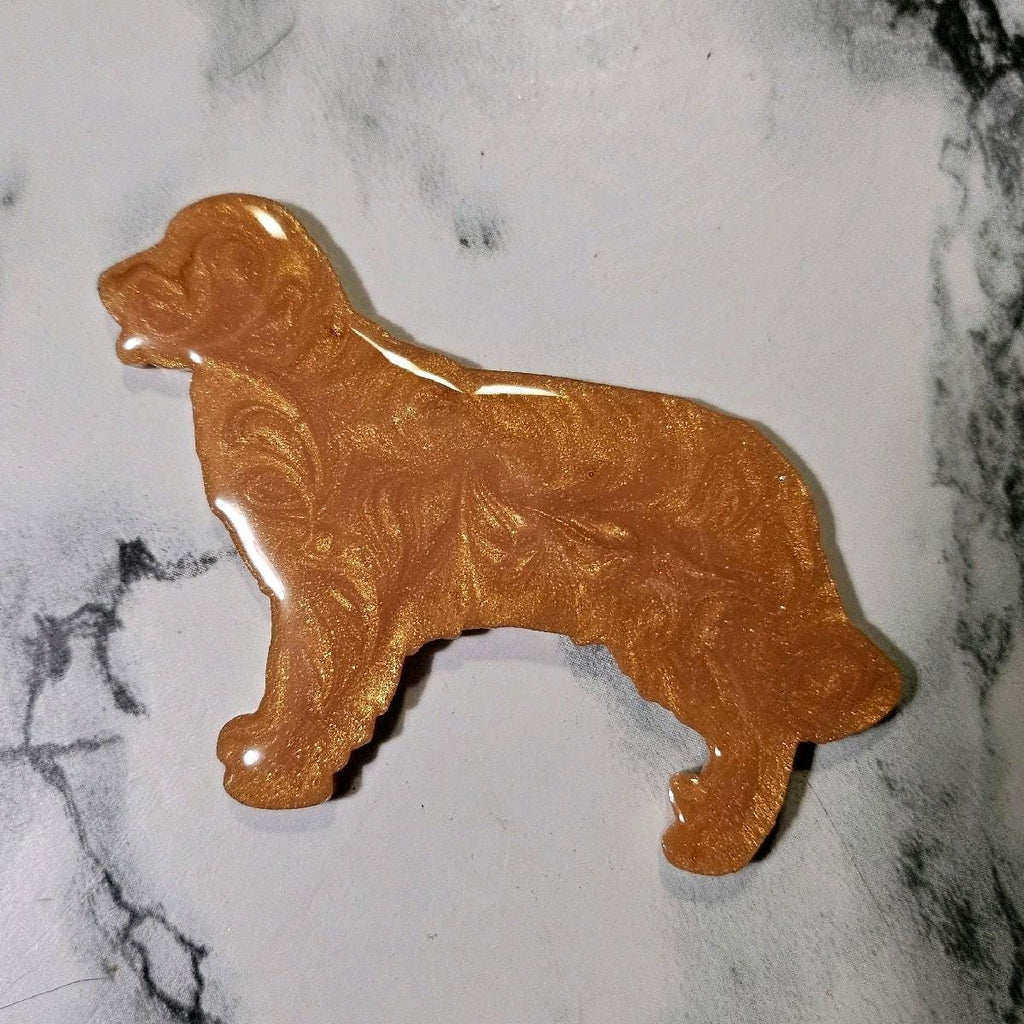 Customizable Resin Golden Retriever - Keychain or 3D magnet (send photos or pick any color)