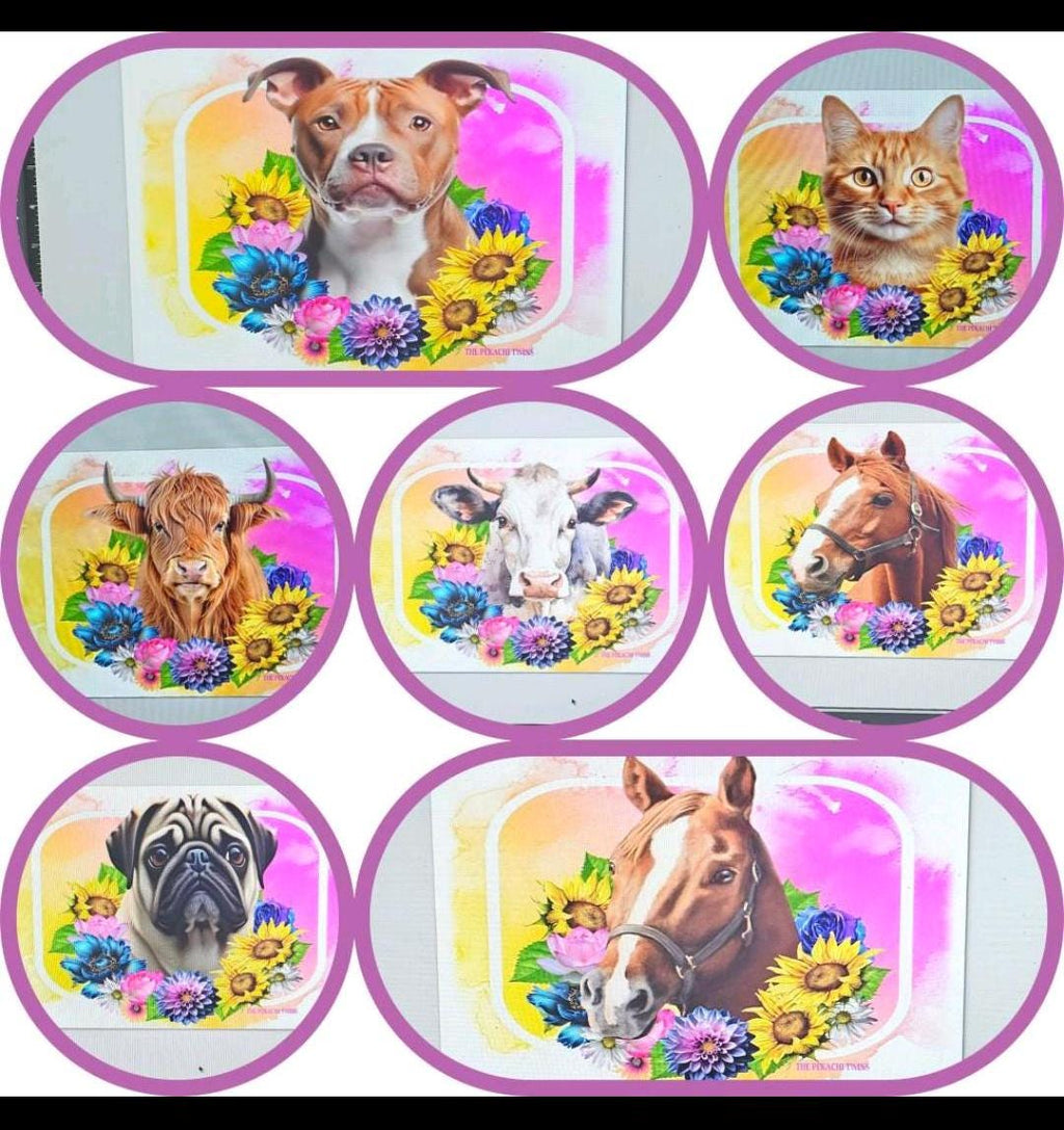 Customizable Summer/Spring Design Tumbler- pick any pet in the middle or send in headshot of your pet!