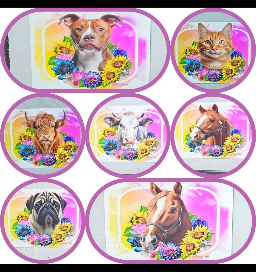 Customizable Summer/Spring Design Tumbler- pick any pet in the middle or send in headshot of your pet!