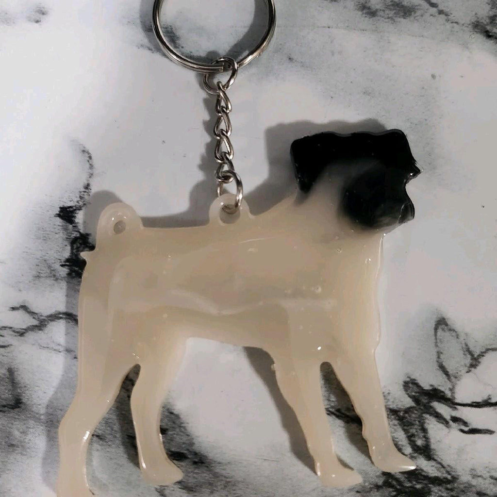 Customizable Resin Pug - Keychain or 3D magnet (send photos or pick any color)