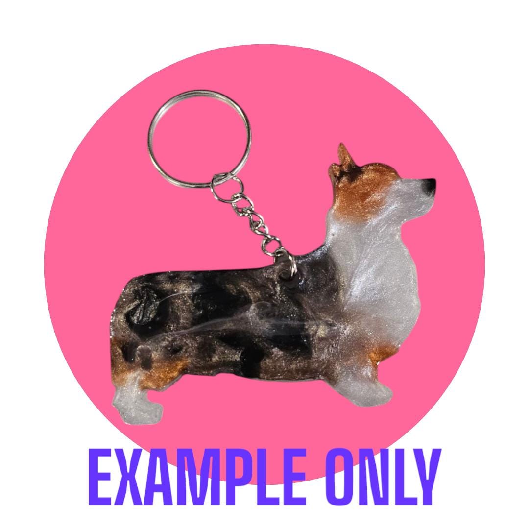 Customizable Resin Corgi - Keychain or 3D magnet (send photos or pick any color)