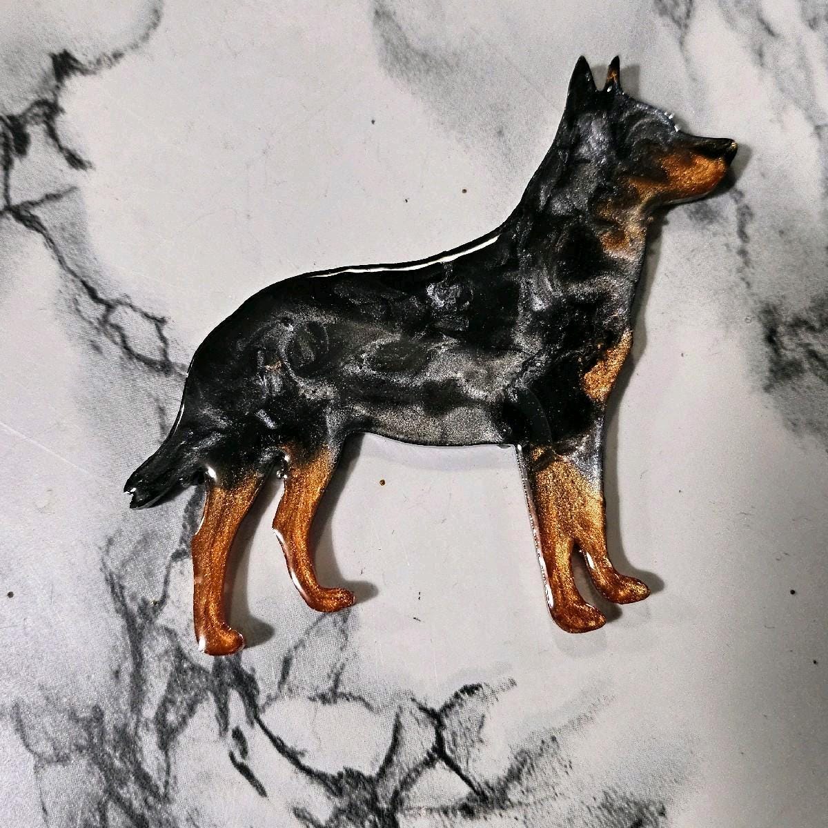 Customizable Resin Blue Heeler- Keychain or 3D magnet (send photos or pick any color)