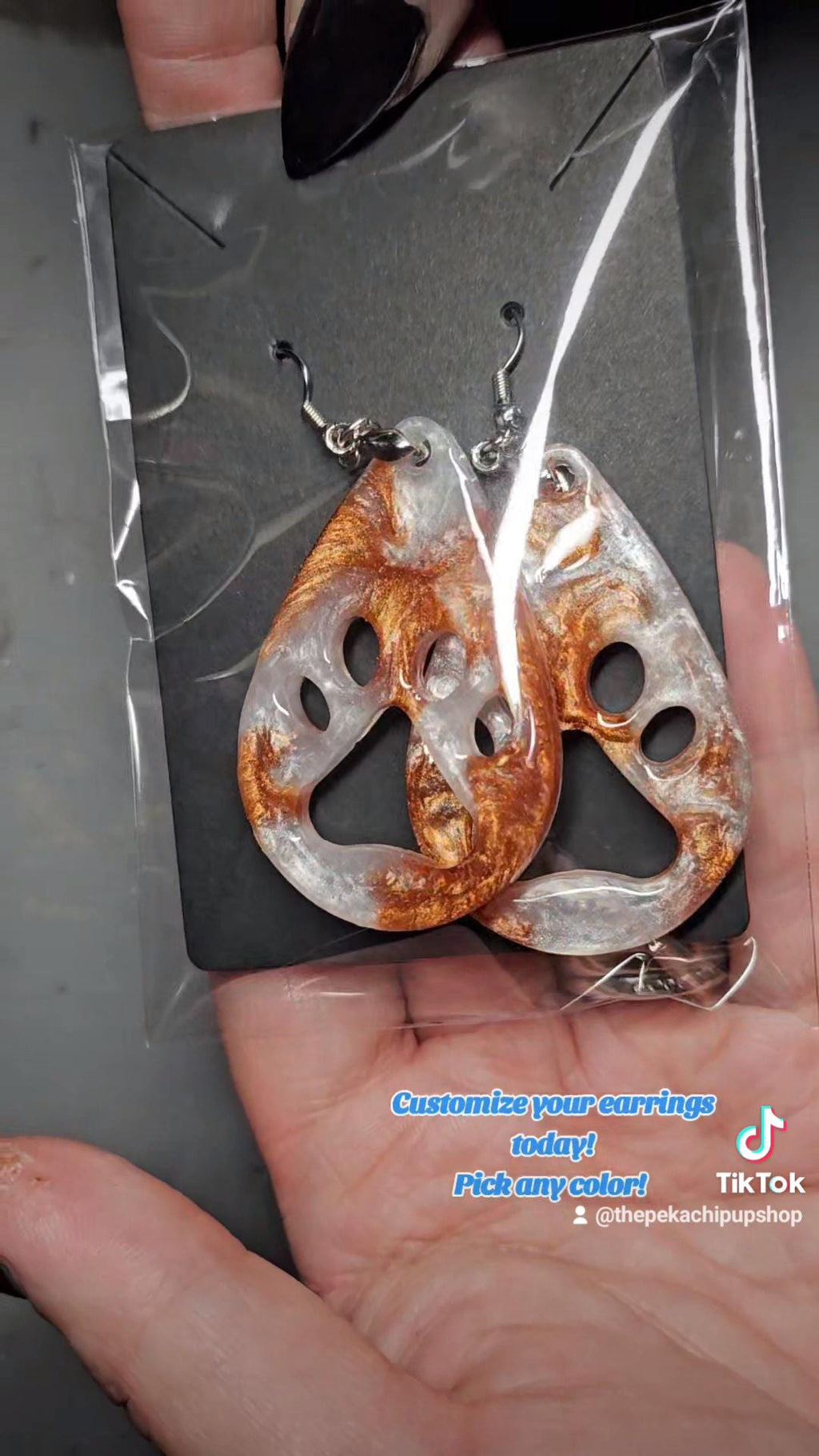 Customizable Paw print dangle Earrings