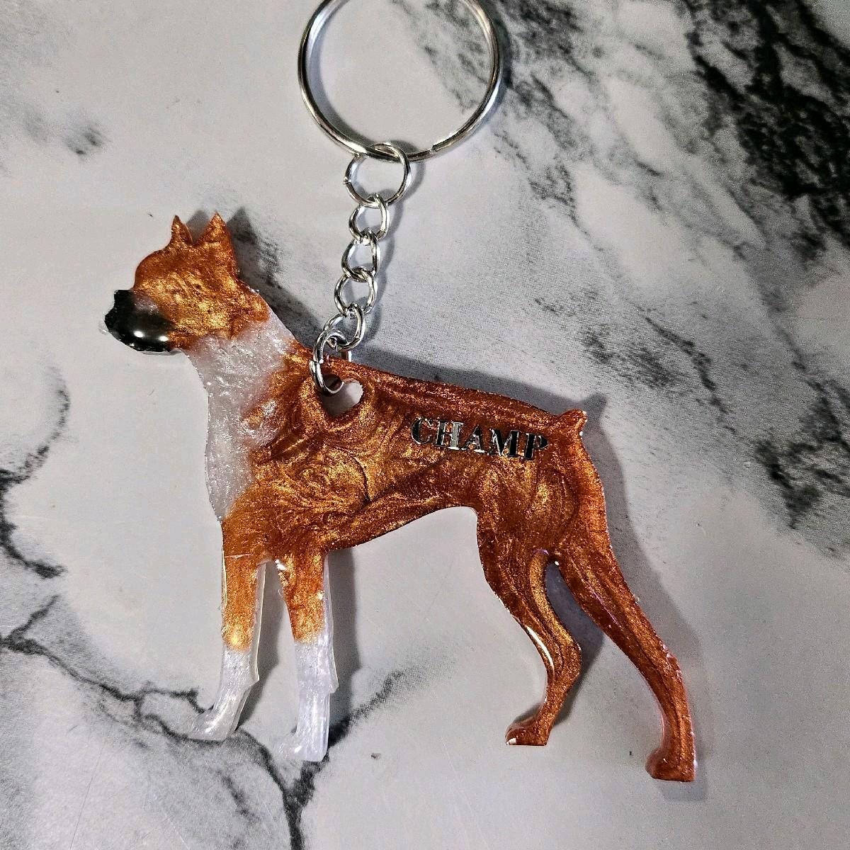 Customizable Resin Boxer - Keychain or 3D magnet (send photos or pick any color)