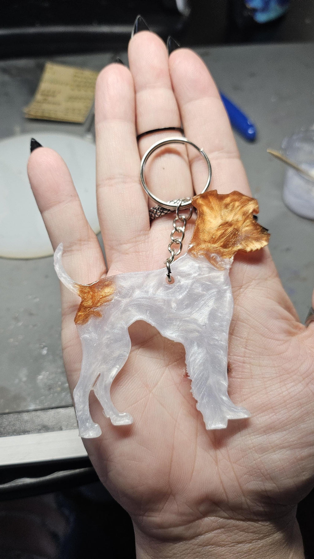 Customizable Resin Jack Russell - Keychain or 3D magnet (send photos or pick any color)