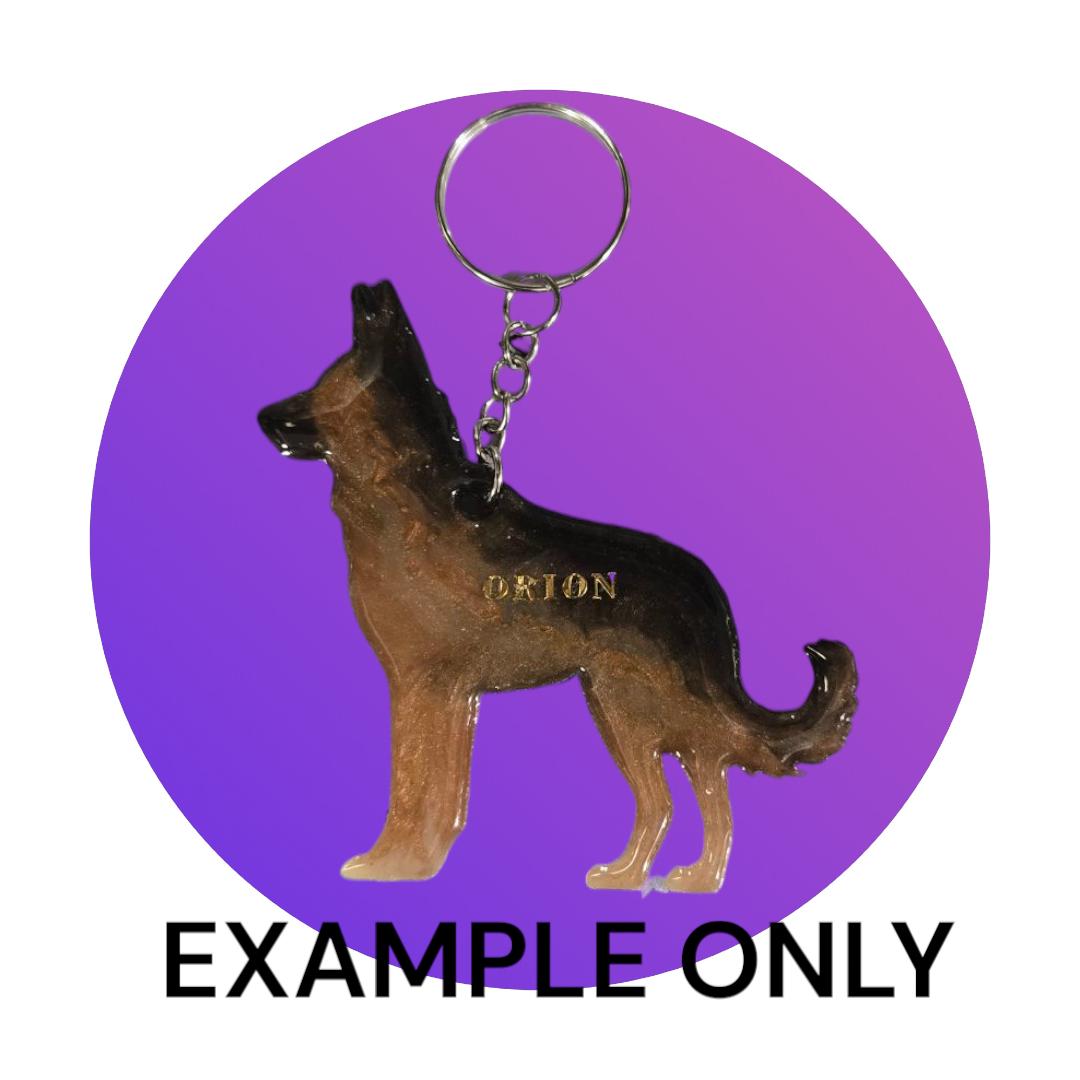 Customizable Resin German Shepherd- Keychain or 3D magnet (send photos or pick any color)