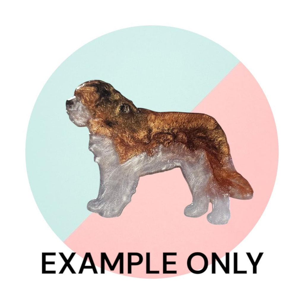 Customizable Resin St. Bernard - Keychain or 3D magnet (send photos or pick any color)