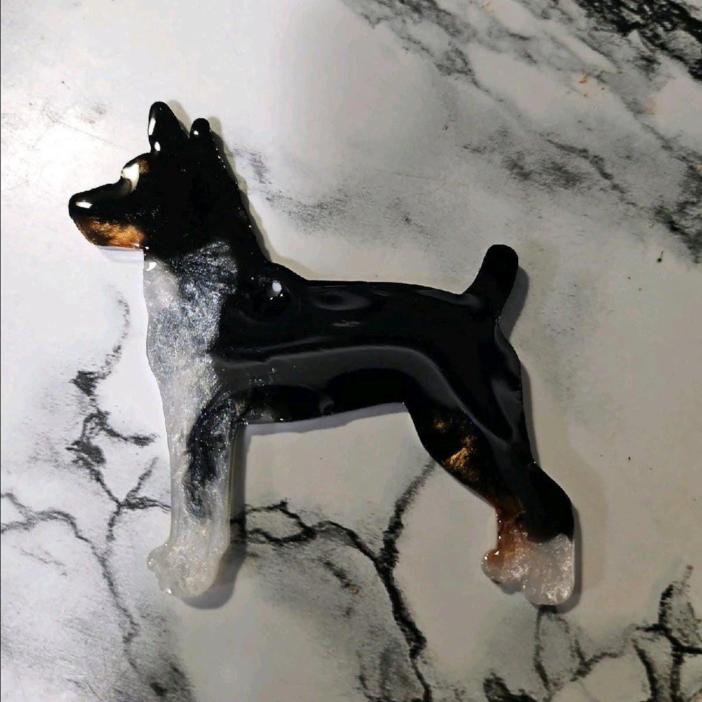 Customizable Resin Rat Terrier - Keychain or 3D magnet (send photos or pick any color)