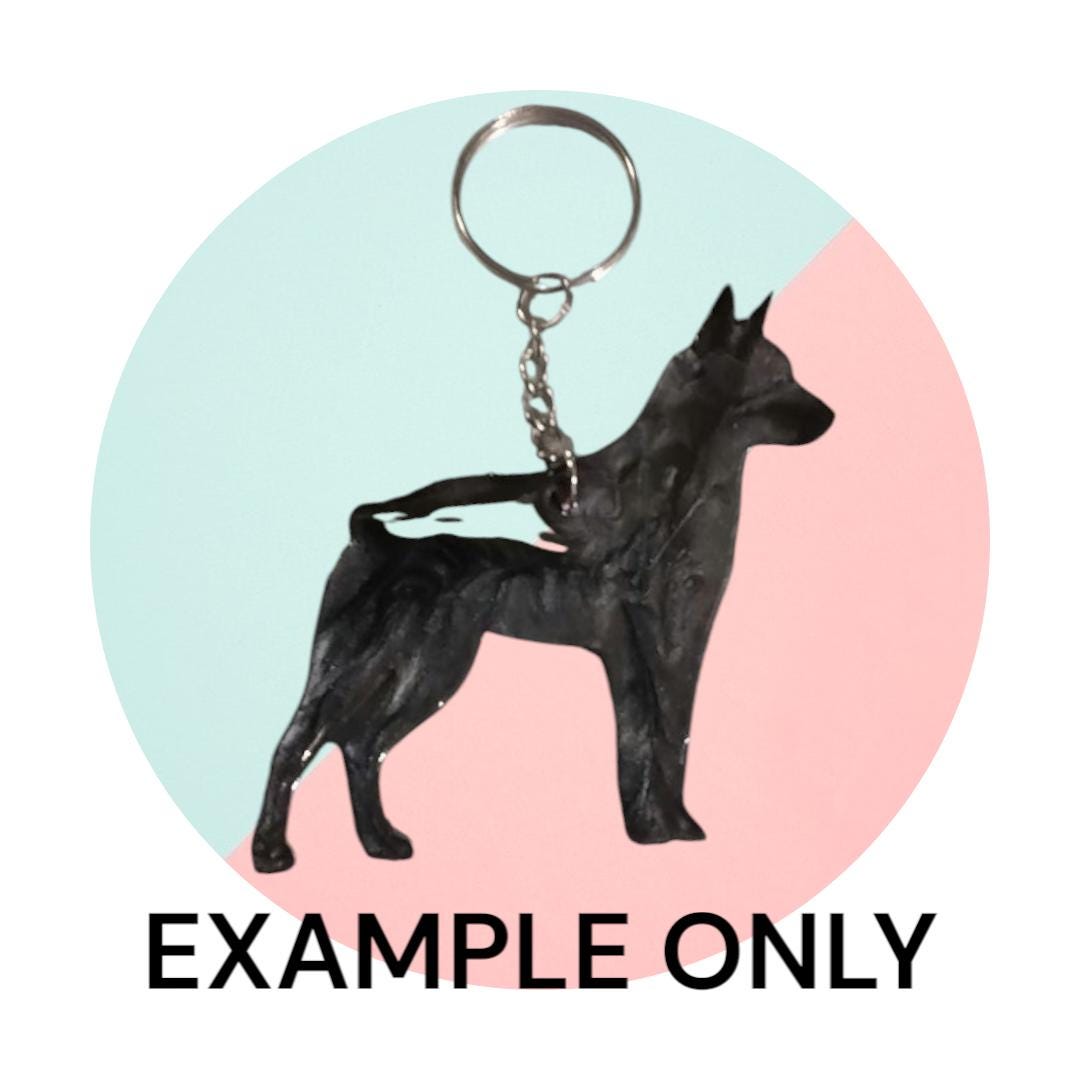 Customizable Resin Cattle dog- Stumpy - Keychain or 3D magnet (send photos or pick any color)