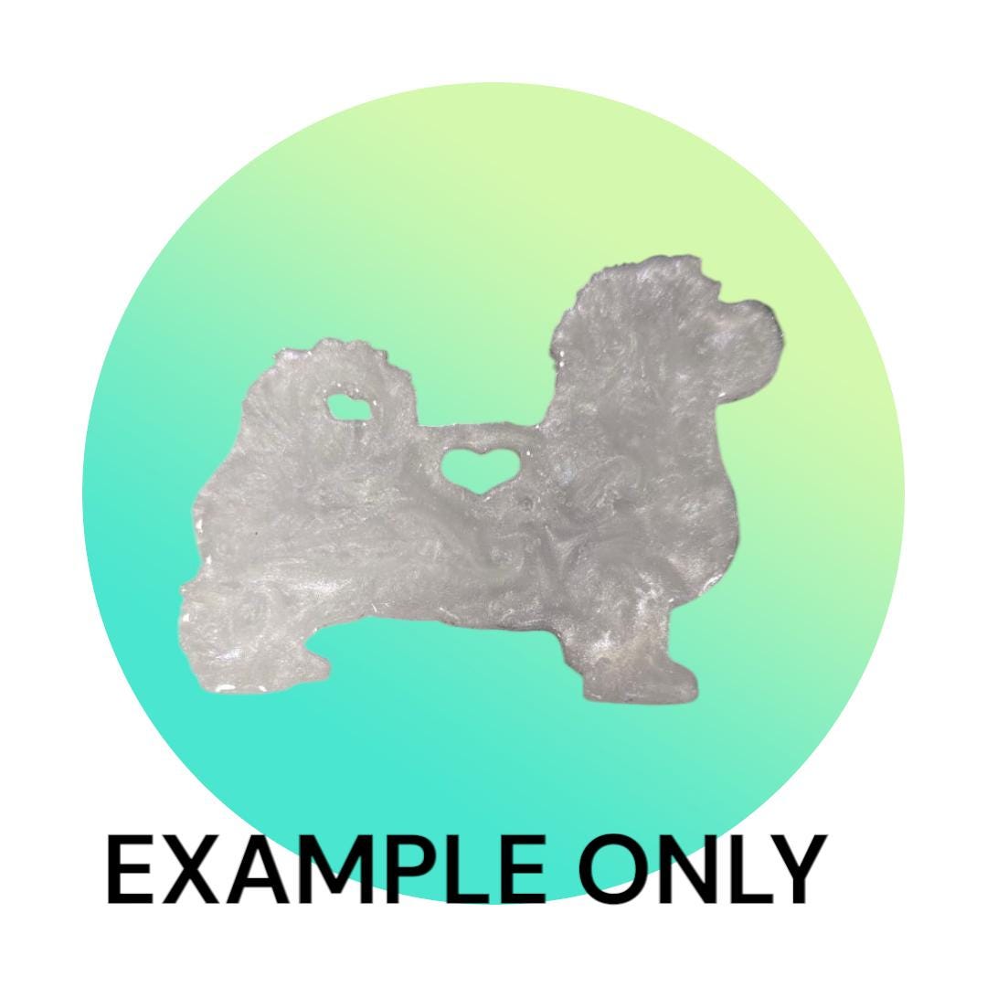 Customizable Resin Maltese - Keychain or 3D magnet (send photos or pick any color)