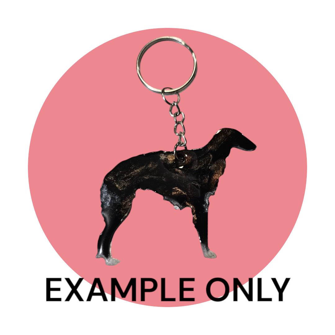 Customizable Resin Borzio - Keychain or 3D magnet (send photos or pick any color)