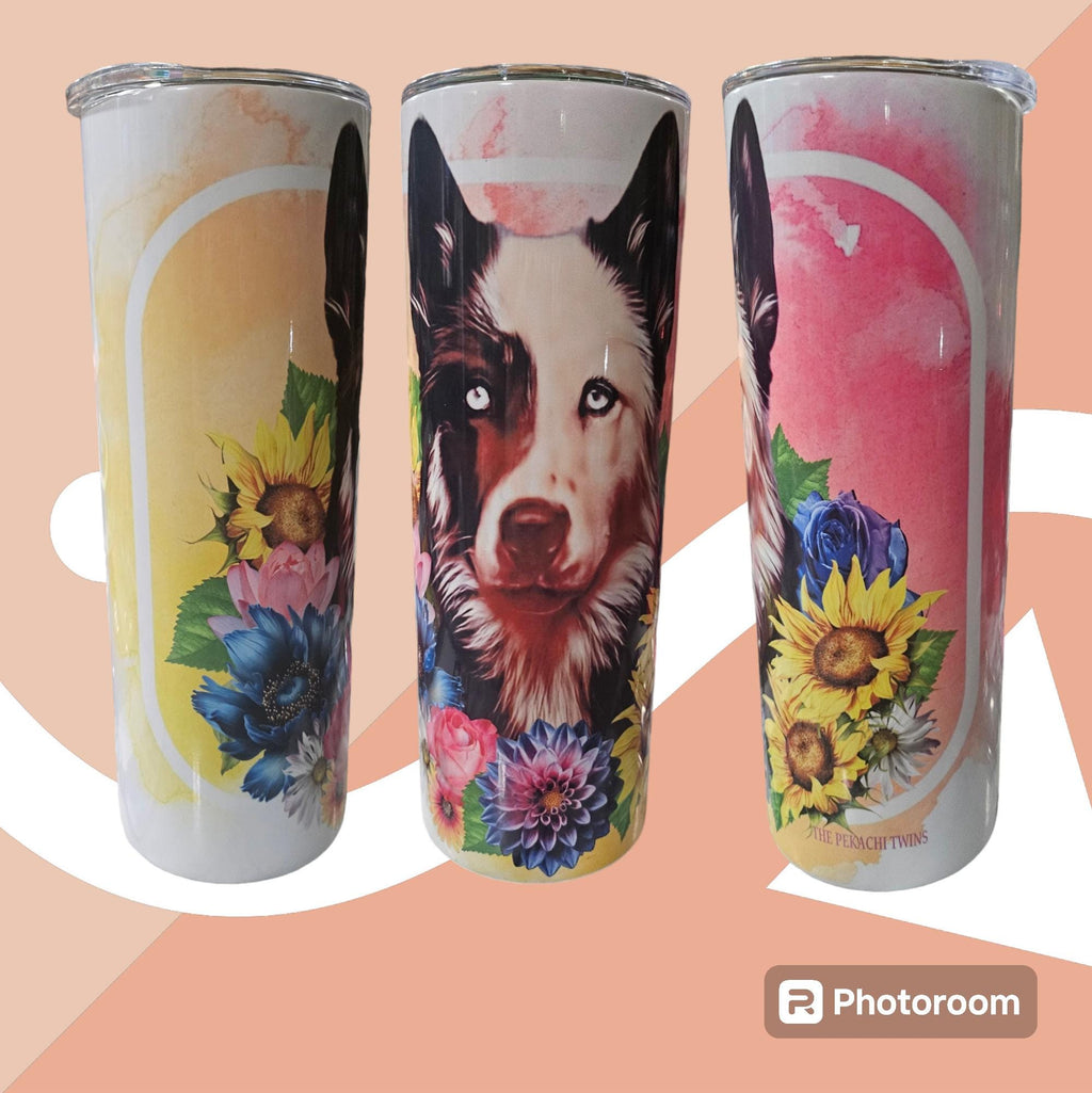 Customizable Summer/Spring Design Tumbler- pick any pet in the middle or send in headshot of your pet!