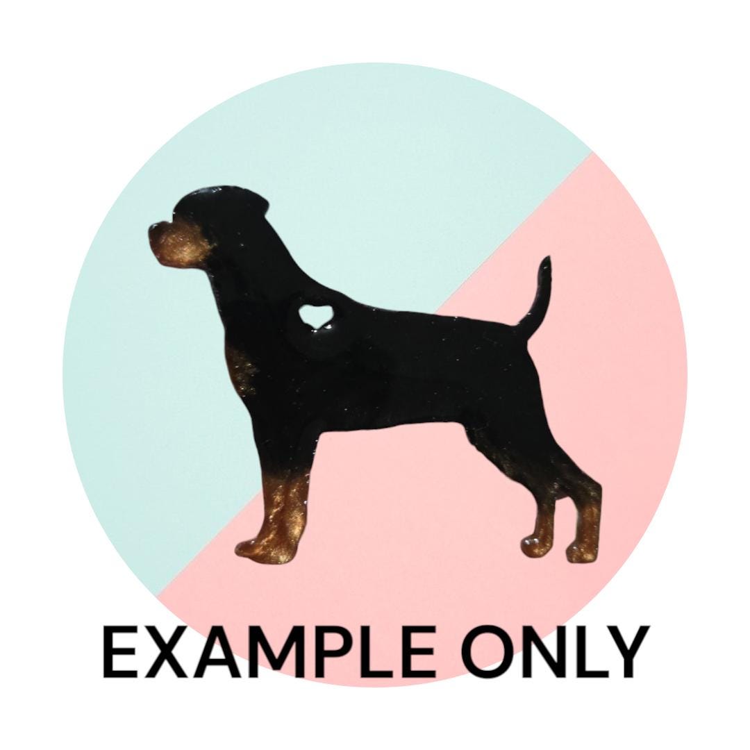 Customizable Resin Rottweiler - Keychain or 3D magnet (send photos or pick any color)