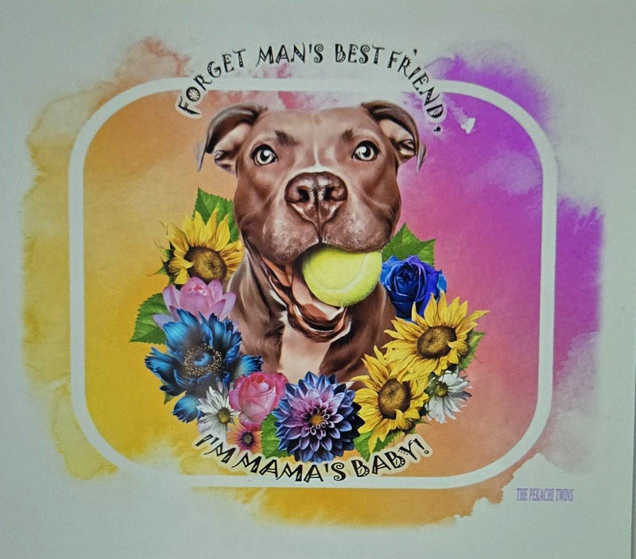 Customizable Summer/Spring design Pet Tumbler/Water Bottle - Change pet in middle!
