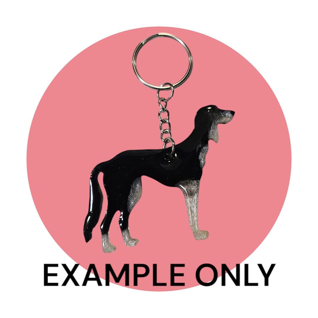Customizable Resin Saluki - Keychain or 3D magnet (send photos or pick any color)