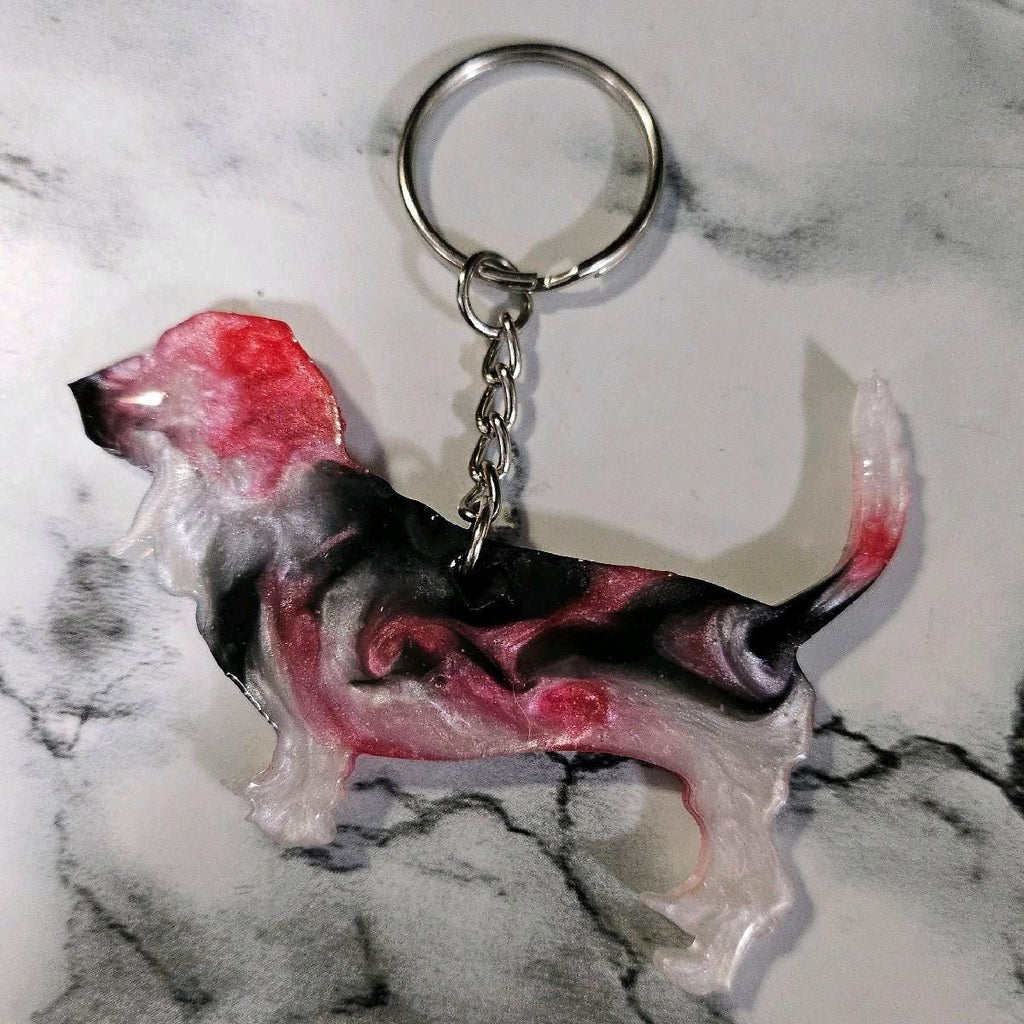 Customizable Resin Basset Hound - Keychain or 3D magnet (send photos or pick any color)