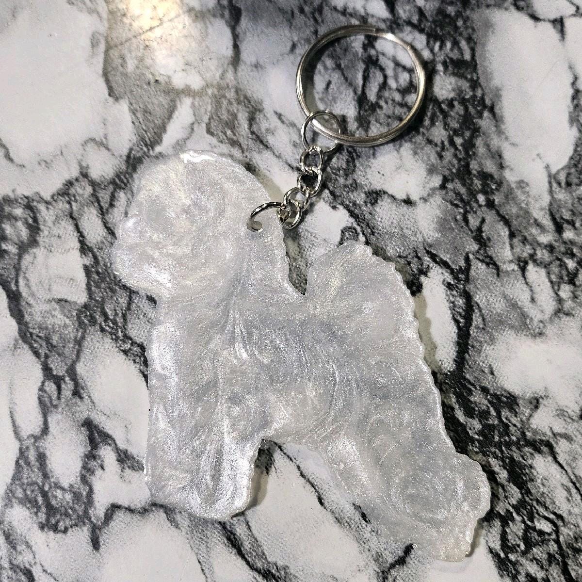 Customizable Resin Bichon Frise - Keychain or 3D magnet (send photos or pick any color)