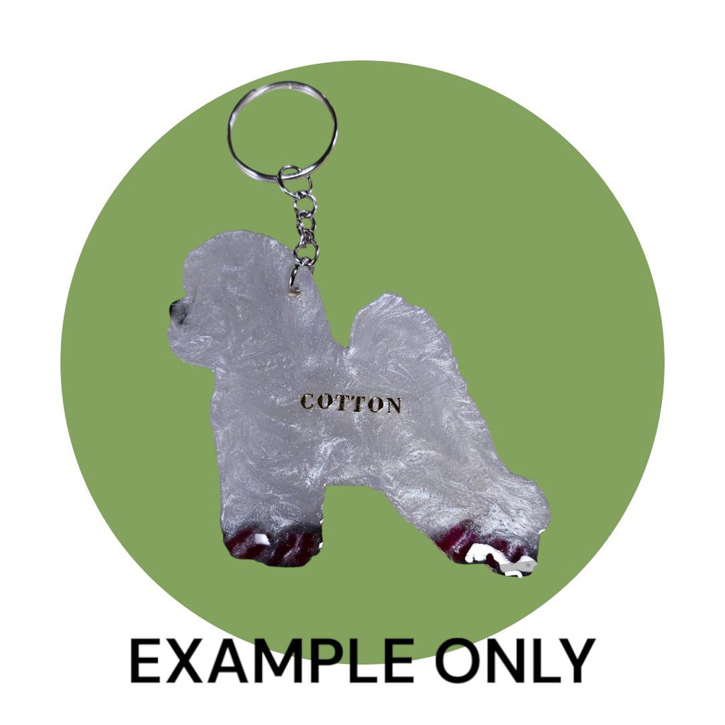Customizable Resin Bichon Frise - Keychain or 3D magnet (send photos or pick any color)