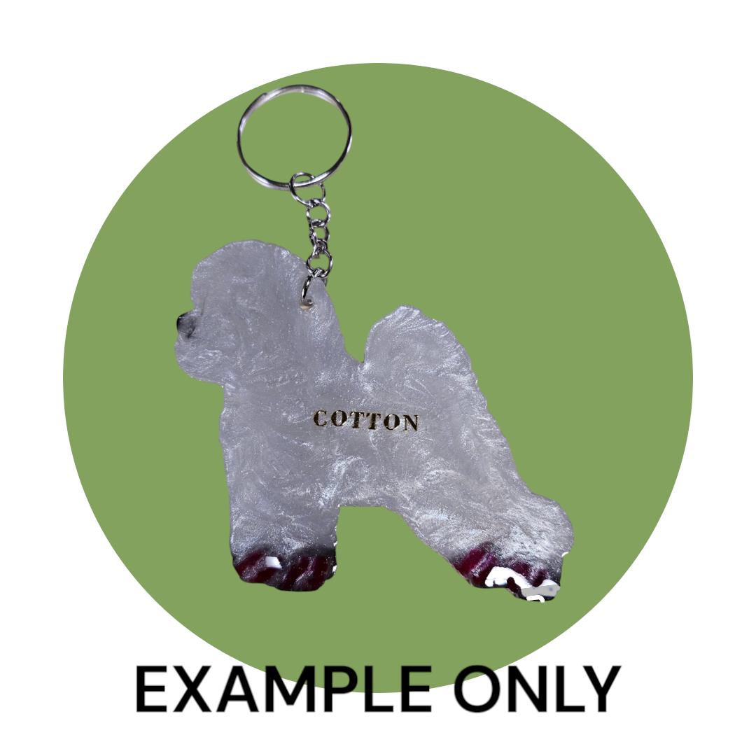 Customizable Resin Bichon Frise - Keychain or 3D magnet (send photos or pick any color)