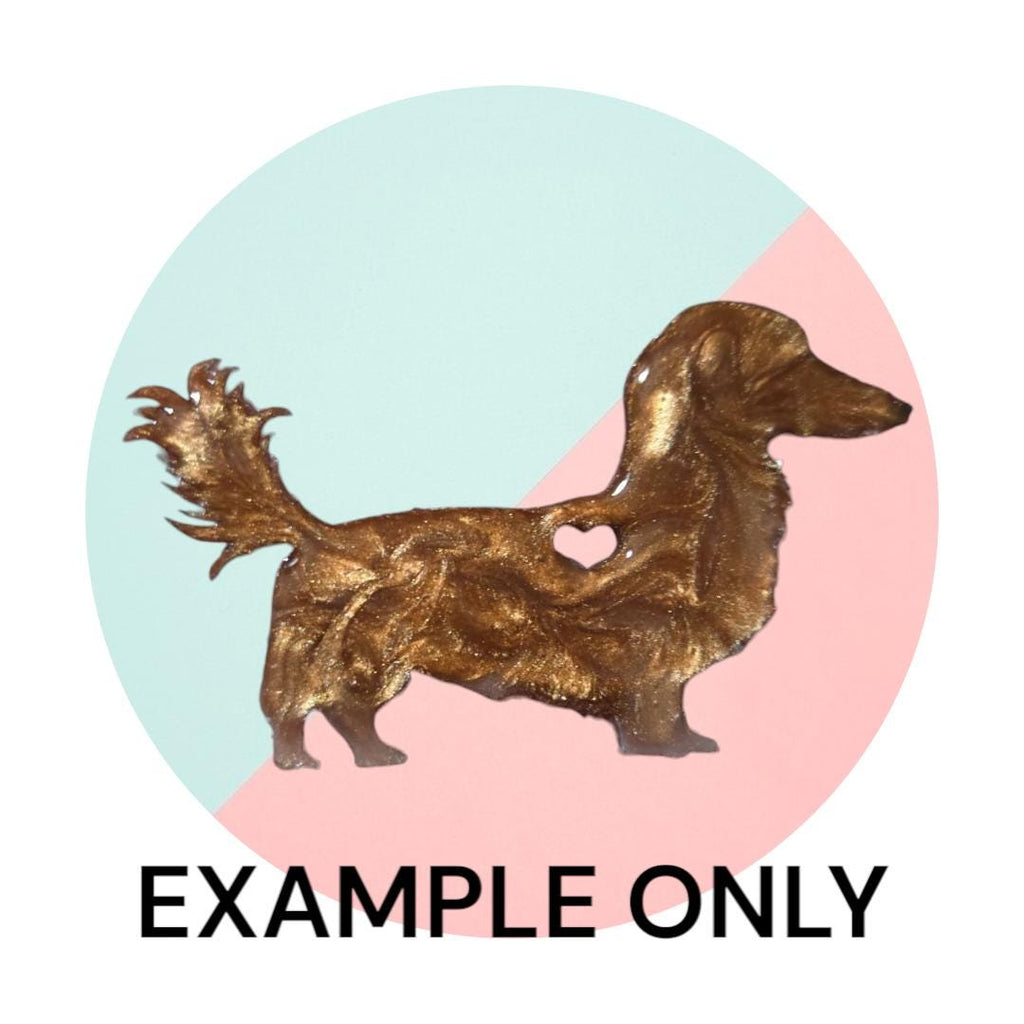 Customizable Resin Dachshund- Keychain or 3D magnet (send photos or pick any color)