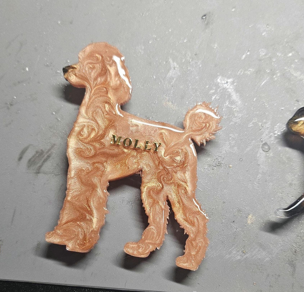 Customizable Resin Poodle - Keychain or 3D magnet (send photos or pick any color)