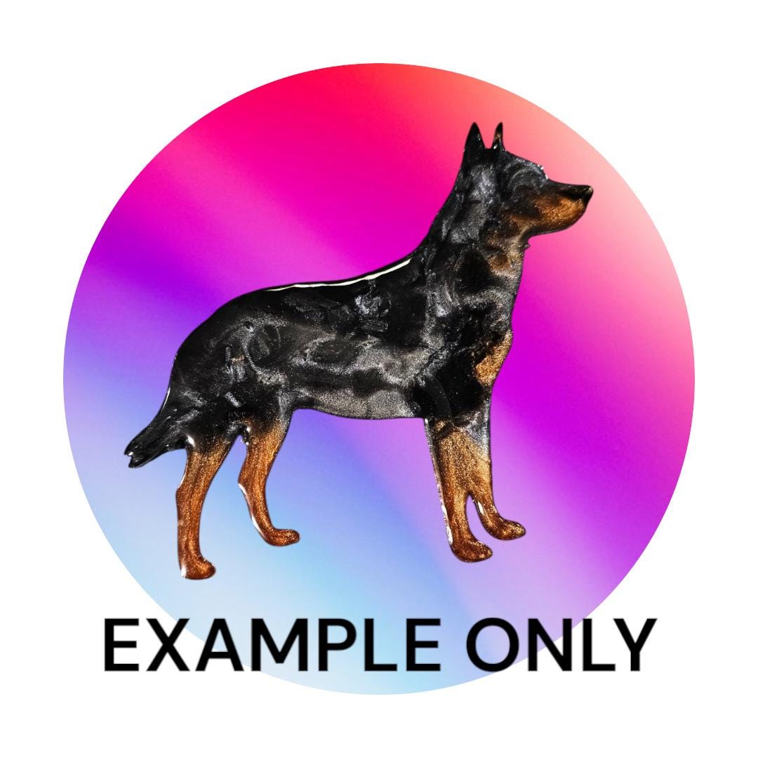 Customizable Resin Blue Heeler- Keychain or 3D magnet (send photos or pick any color)