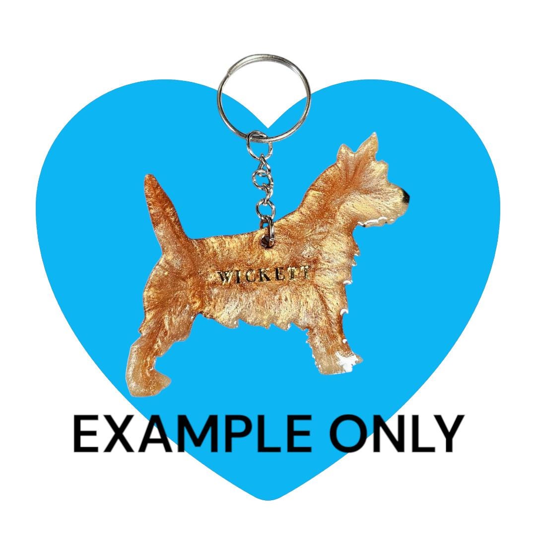 Customizable Resin Cairn Terrier / Westie- Keychain or 3D magnet (send photos or pick any color)