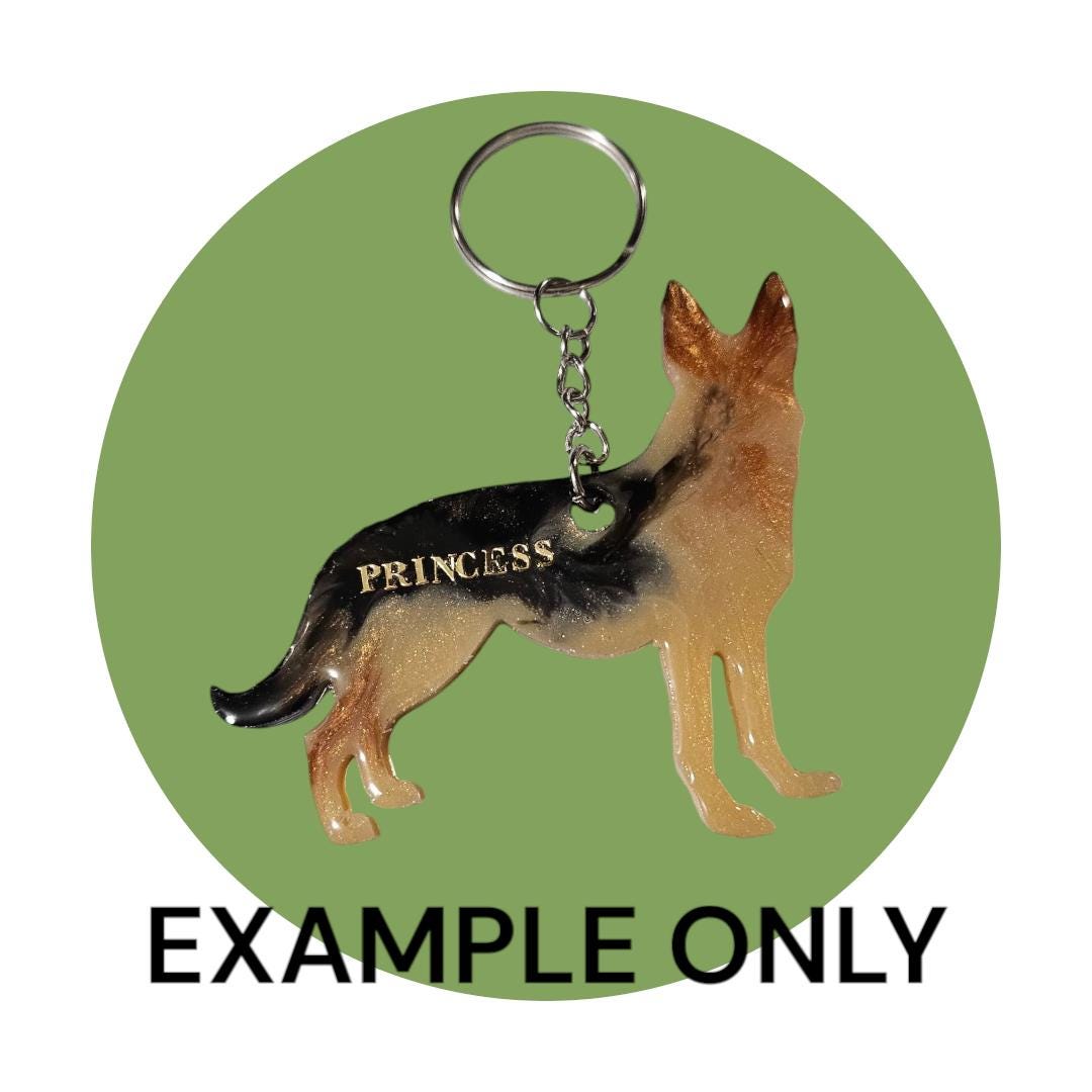 Customizable Resin German Shepherd- Keychain or 3D magnet (send photos or pick any color)