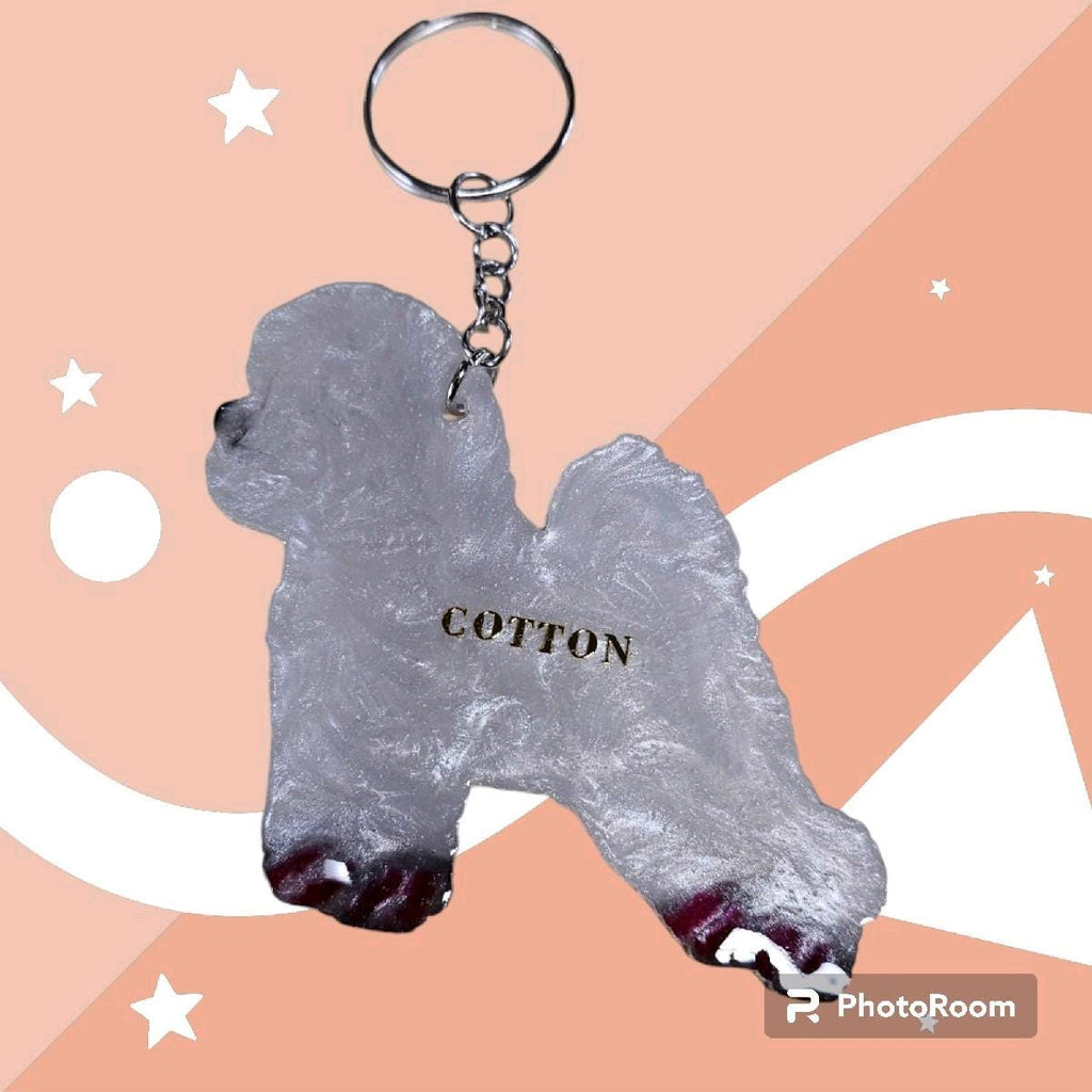 Customizable Resin Bichon Frise - Keychain or 3D magnet (send photos or pick any color)