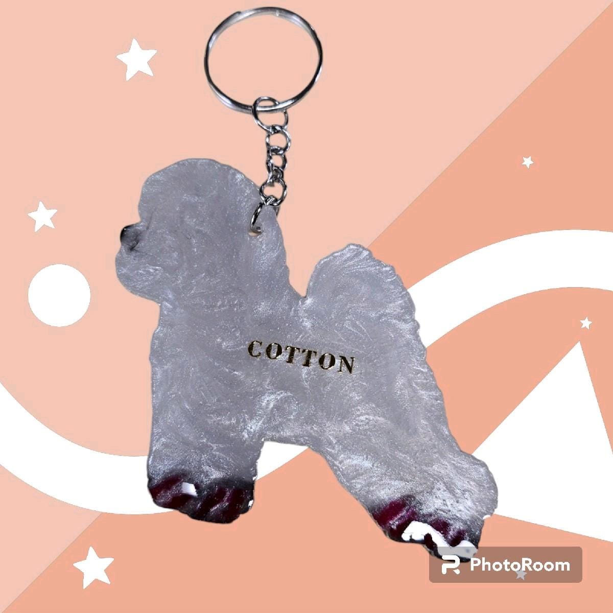 Customizable Resin Bichon Frise - Keychain or 3D magnet (send photos or pick any color)