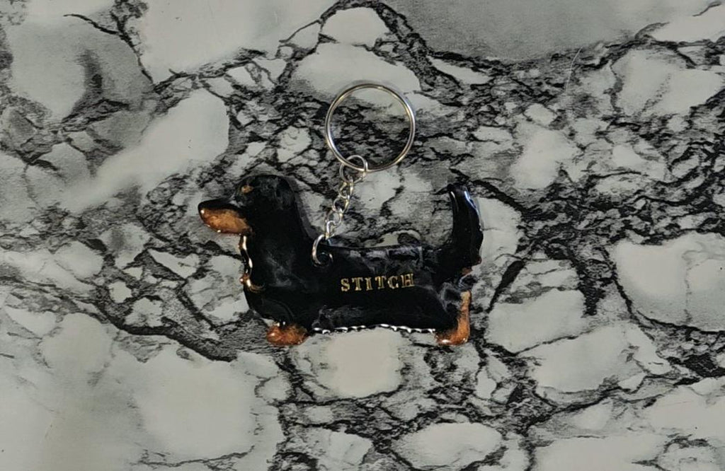 Customizable Resin Dachshund- Keychain or 3D magnet (send photos or pick any color)
