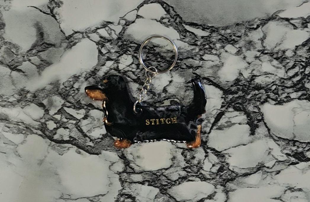 Customizable Resin Dachshund- Keychain or 3D magnet (send photos or pick any color)