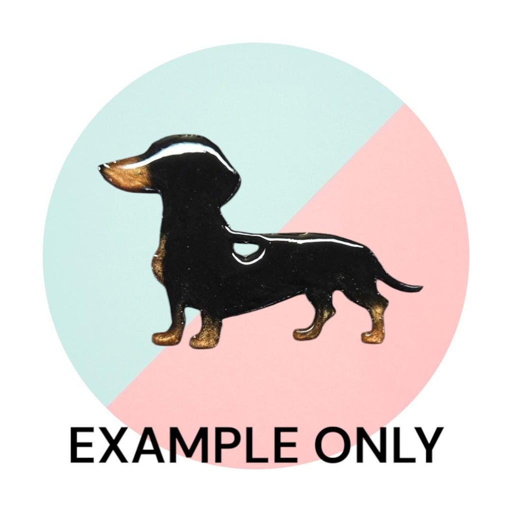 Customizable Resin Dachshund- Keychain or 3D magnet (send photos or pick any color)