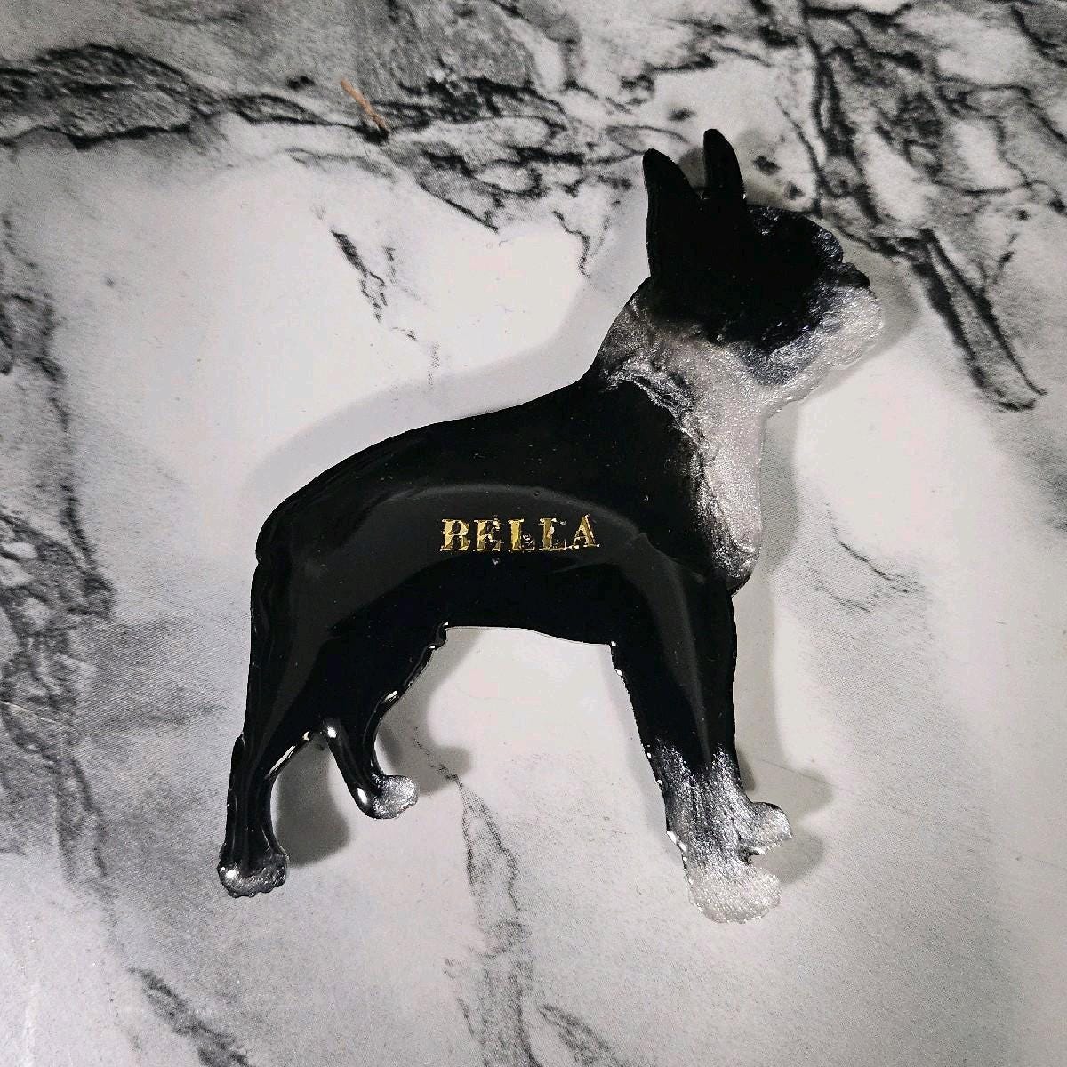 Customizable Resin Boston Terrier- Keychain or 3D magnet (send photos or pick any color)