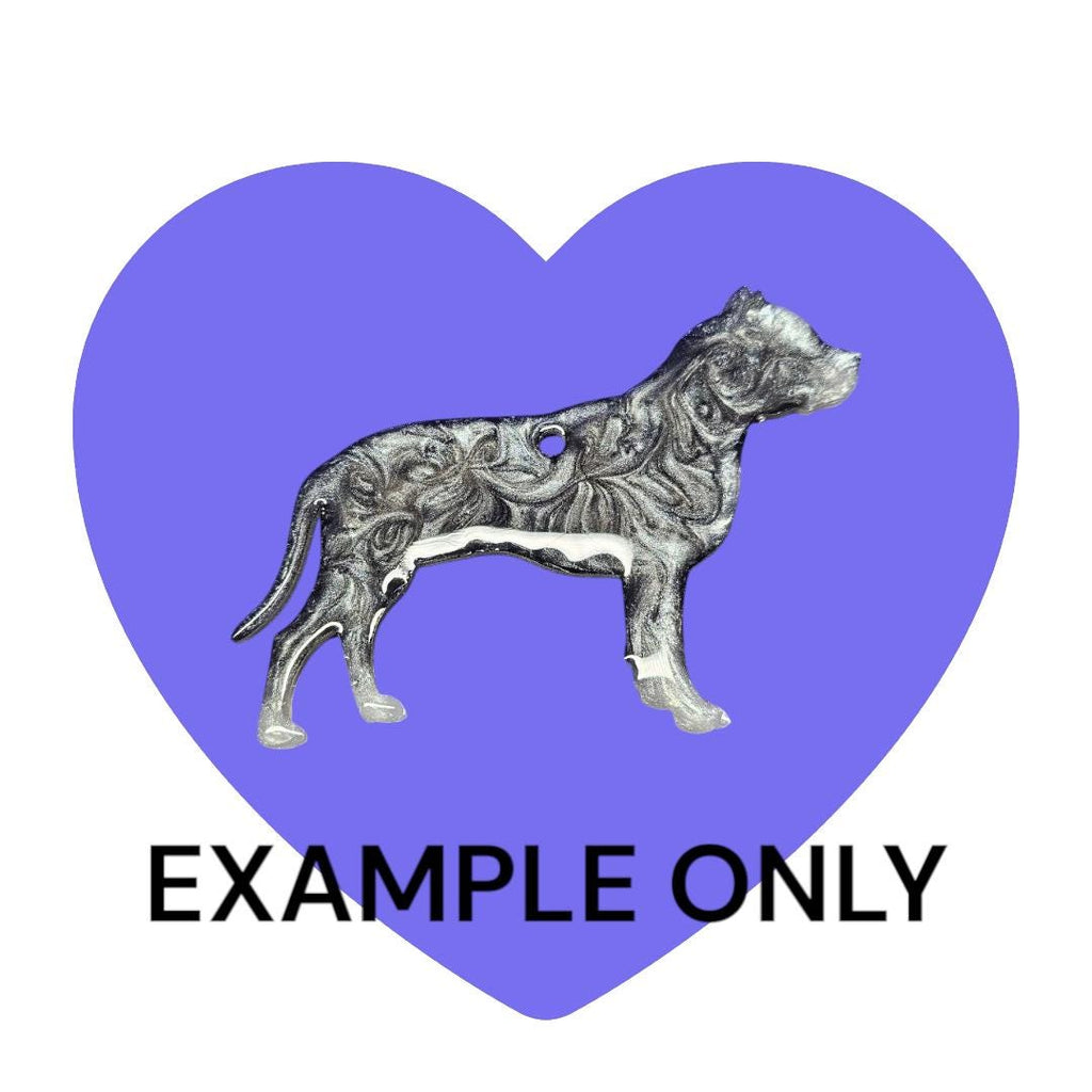 Customizable Resin Pitbull/Staffy - Keychain or 3D magnet (send photos or pick any color)