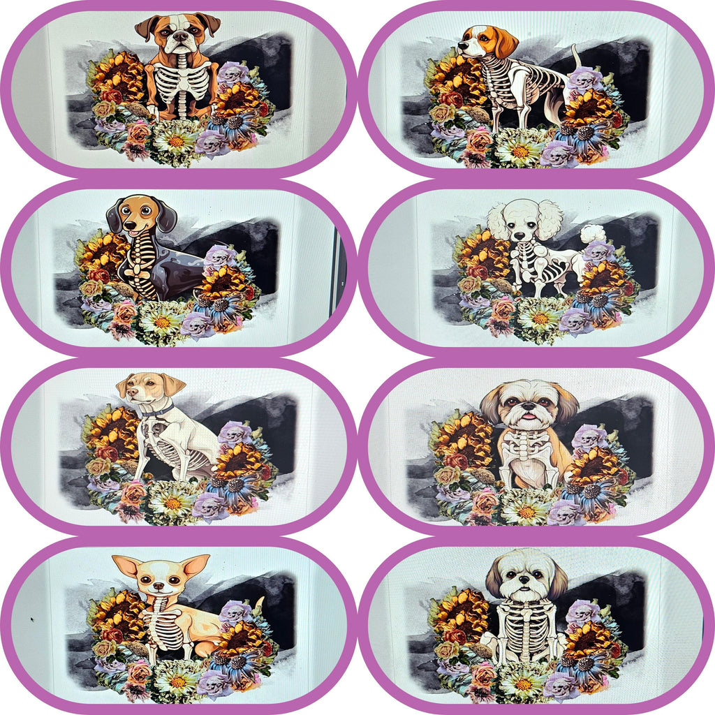Customizable Spooky Pet Halloween skeleton Tumbler - Pick any breed