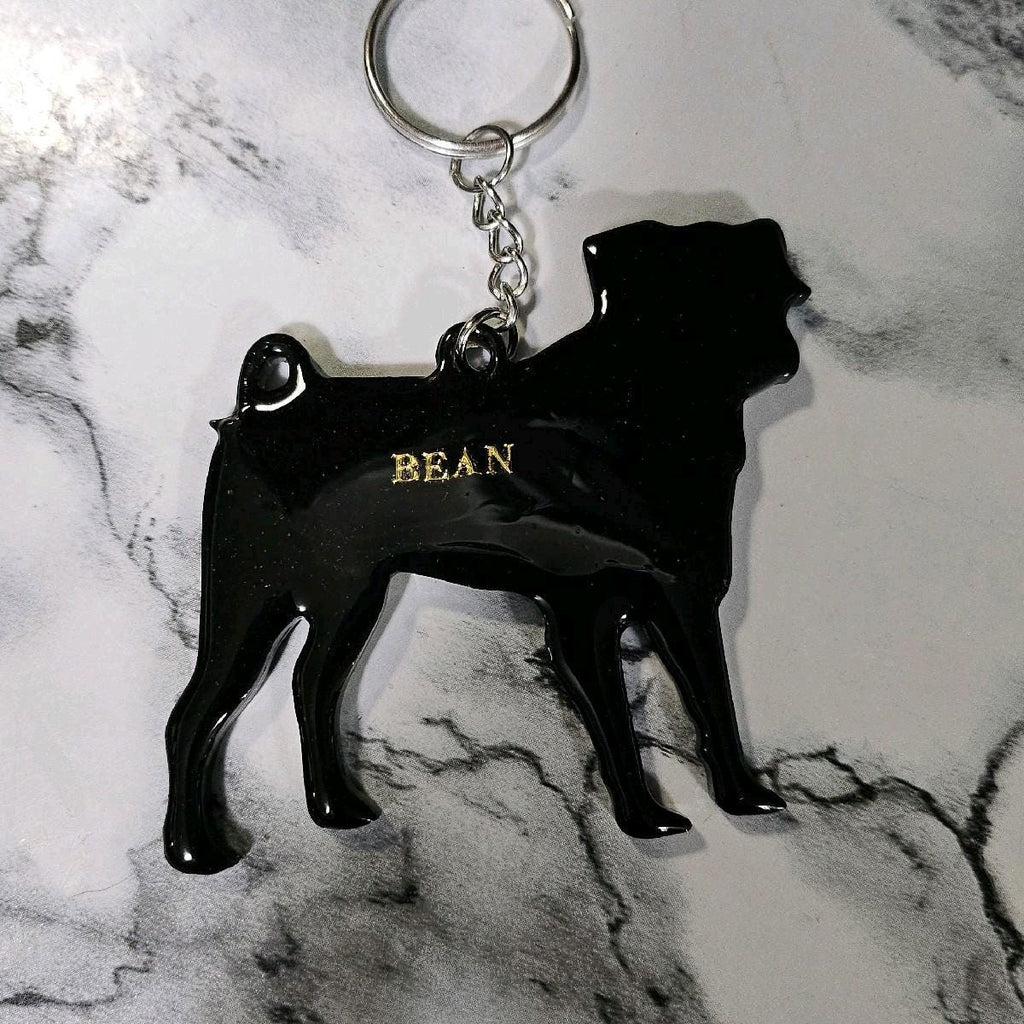 Customizable Resin Pug - Keychain or 3D magnet (send photos or pick any color)