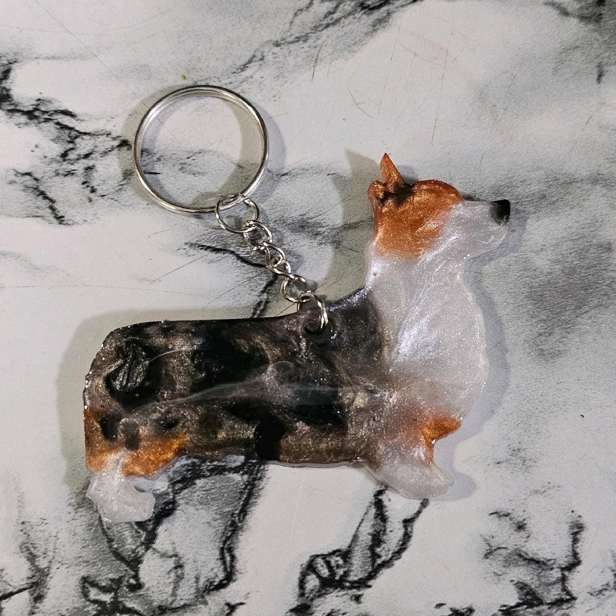 Customizable Resin Corgi - Keychain or 3D magnet (send photos or pick any color)
