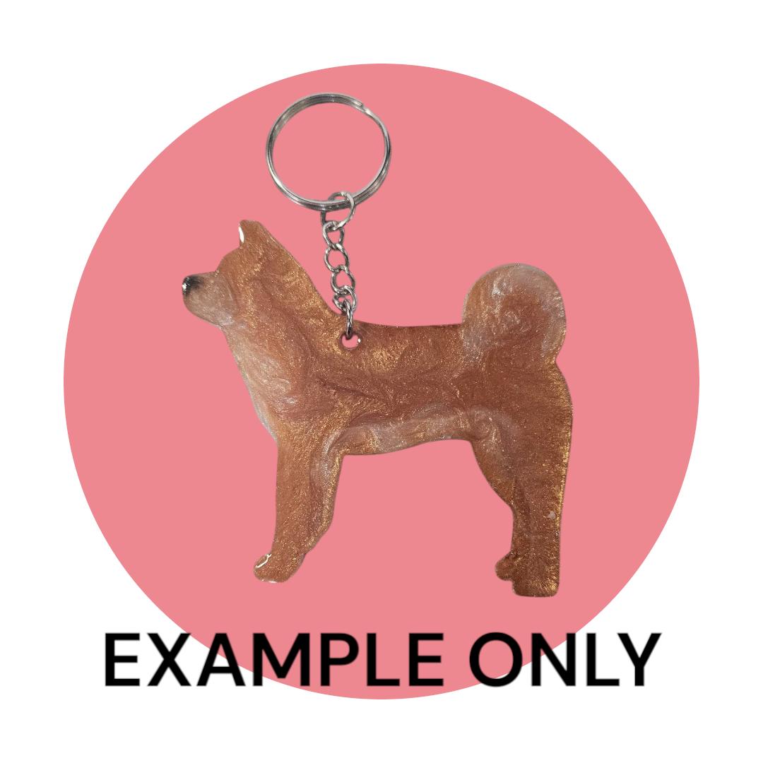 Customizable Resin Akita / Shiba inu - Keychain or 3D magnet (send photos or pick any color)