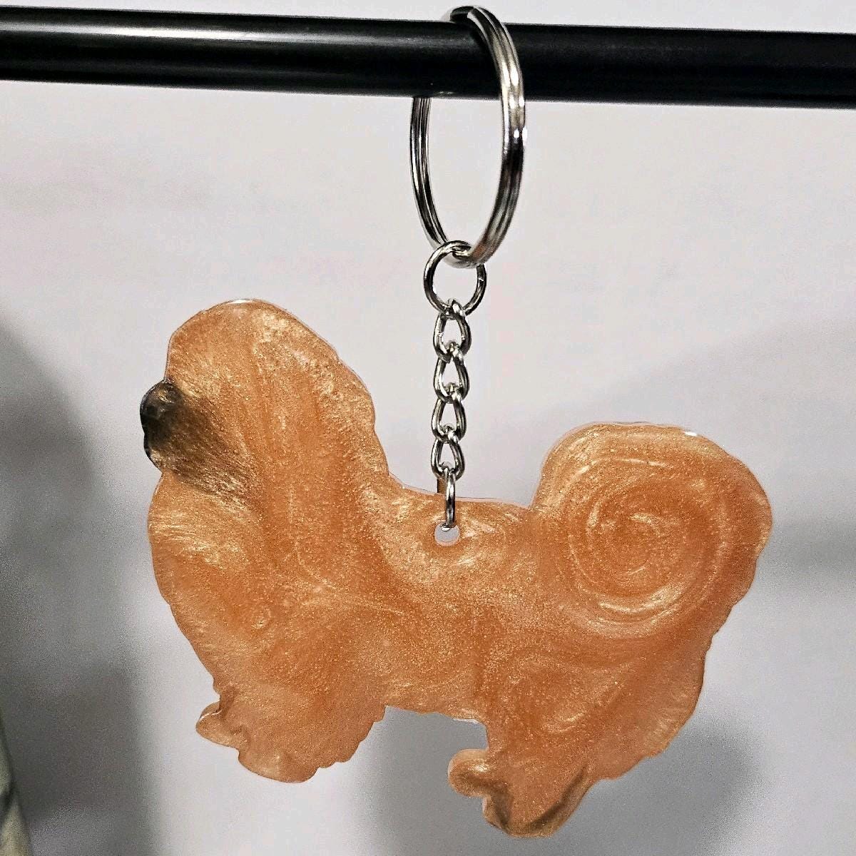 Customizable Resin Pekingese - Keychain or 3D magnet (send photos or pick any color)