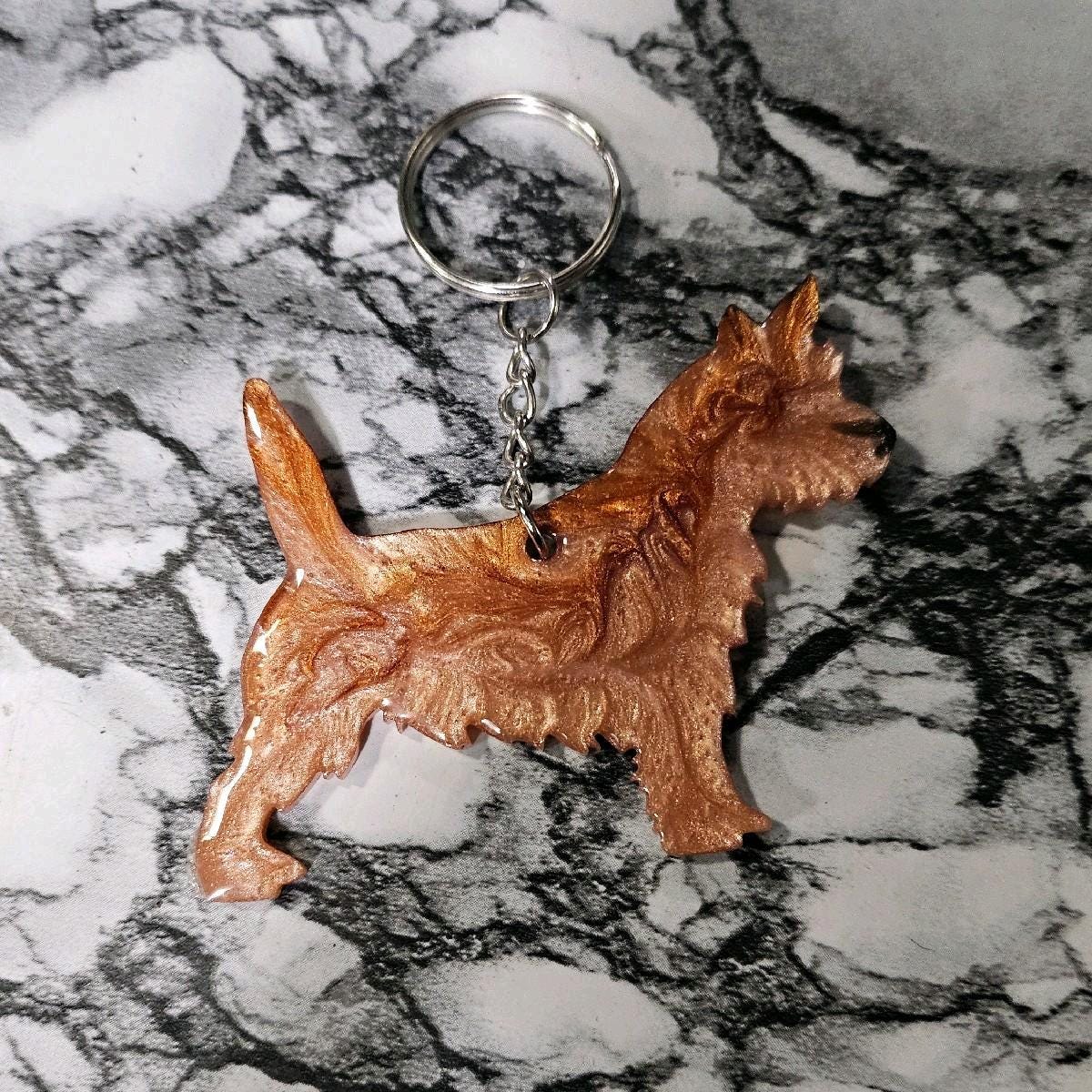 Customizable Resin Cairn Terrier / Westie- Keychain or 3D magnet (send photos or pick any color)