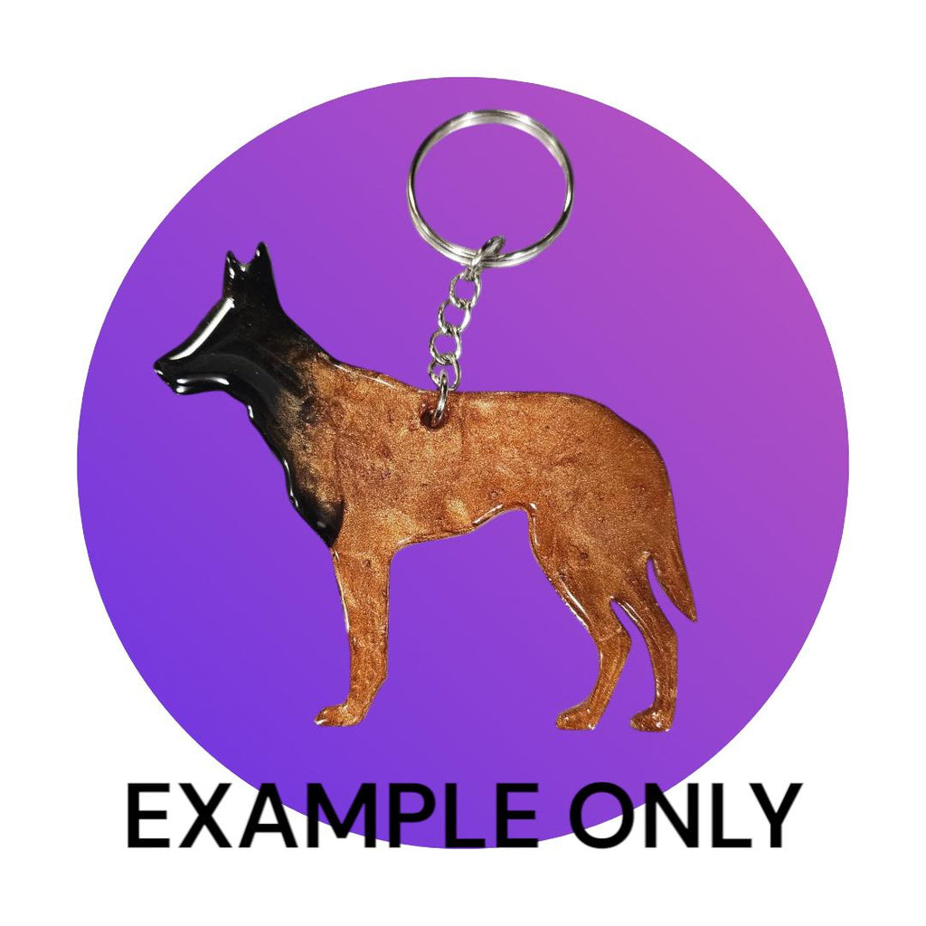 Customizable Resin Belgian Malinios - Keychain or 3D magnet (send photos or pick any color)