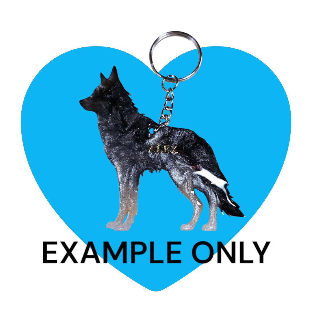 Customizable Resin - WOLF - Keychain or 3D magnet (send photos or pick any color)
