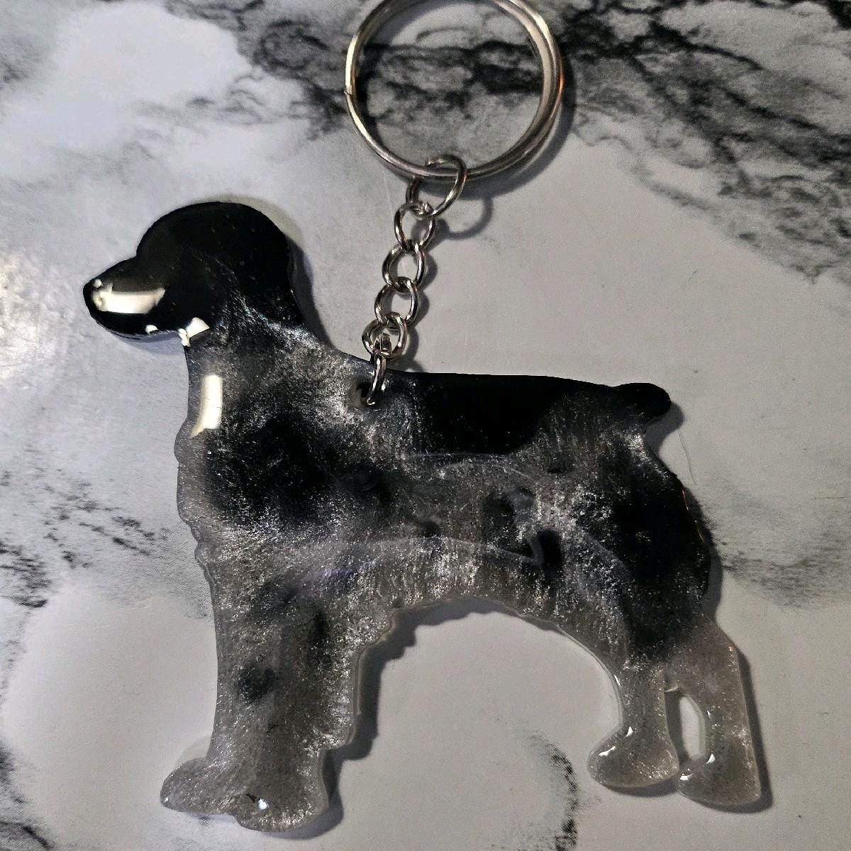 Customizable Resin Spaniel - Keychain or 3D magnet (send photos or pick any color)