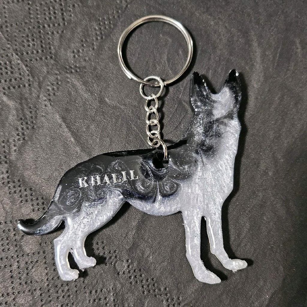 Customizable Resin German Shepherd- Keychain or 3D magnet (send photos or pick any color)