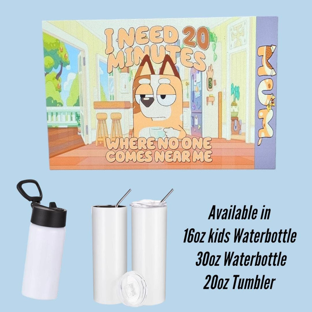 Bluey Water bottle/Tumbler- Blue heeler and friends designs kids / adult designs and sizes available. 16, 20, 30 oz options