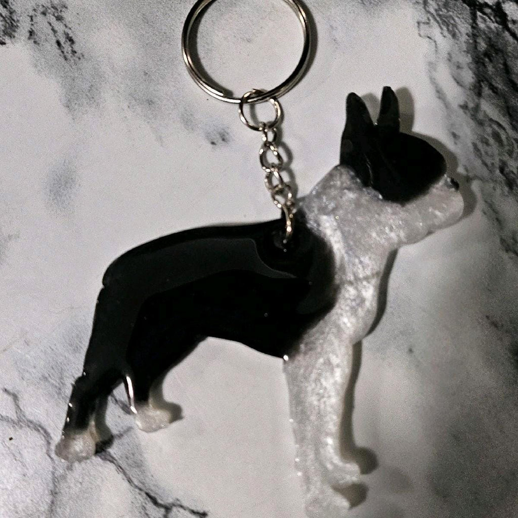 Customizable Resin Boston Terrier- Keychain or 3D magnet (send photos or pick any color)