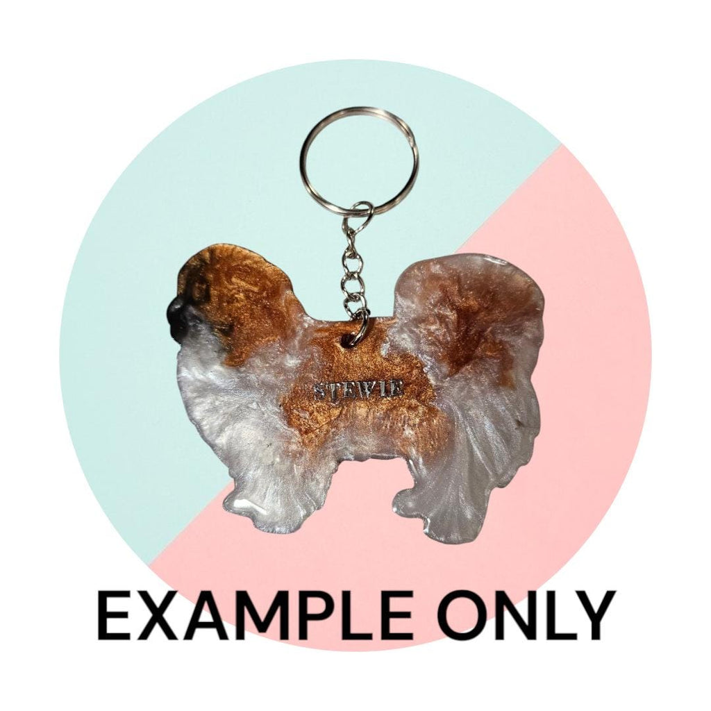 Customizable Resin Pekingese - Keychain or 3D magnet (send photos or pick any color)
