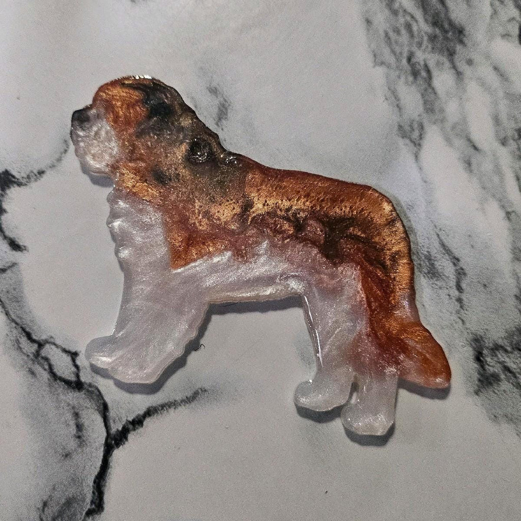 Customizable Resin St. Bernard - Keychain or 3D magnet (send photos or pick any color)