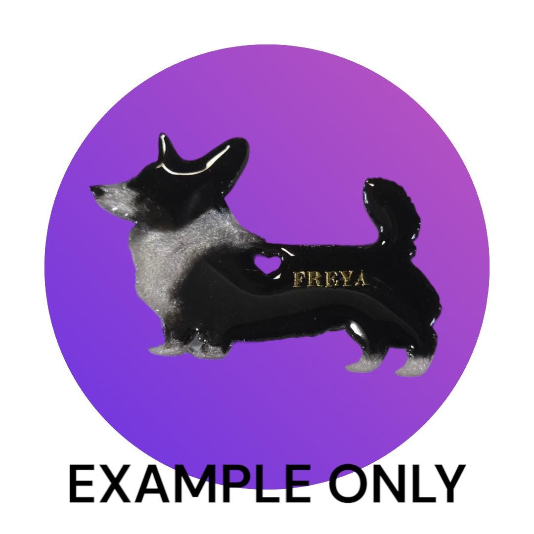 Customizable Resin Corgi - Keychain or 3D magnet (send photos or pick any color)